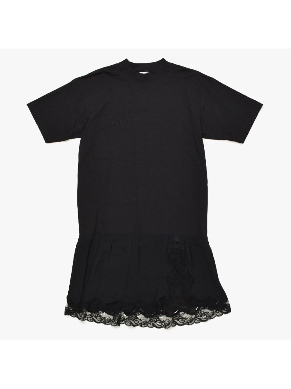 Balenciaga Inside Out Lace Docking T-Shirt Dress Black Oversize
